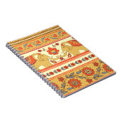 民族象、花、シームレスなパターン。 ノートブック (右側)