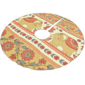 民族象、花、シームレスなパターン。 ブラッシュドポリエステルツリースカート (アングル)