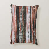 民族部族ストライプのデザイン：ラグ。 アクセントクッション (裏面(縦))