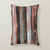 民族部族ストライプのデザイン：ラグ。 アクセントクッション (正面(垂直))