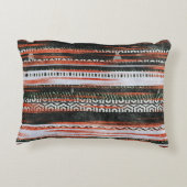 民族部族ストライプのデザイン：ラグ。 アクセントクッション (裏面)