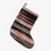 民族部族ストライプのデザイン：ラグ。 スモールクリスマスストッキング (正面 (吊り時))