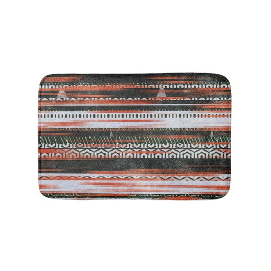 民族部族ストライプのデザイン:ラグ。 バスマット (正面)