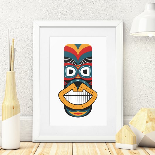 民族部族マスク キャンバスプリント