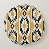民族防法：ヴィンテージ幾何学模様。 ラウンドクッション (裏面)