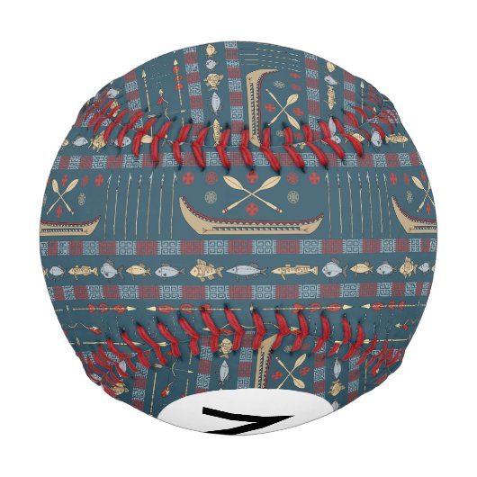 民族魚釣り型 野球ボール (裏面)