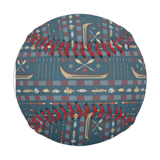 民族魚釣り型 野球ボール (正面)