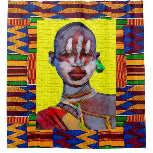 民族 シャワーカーテン (正面)