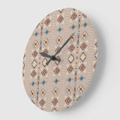 民族：シームレスな部族パターン ラージ壁時計 (傾斜)