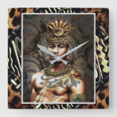 民族 スクエア壁時計 (正面)