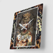 民族 スクエア壁時計 (傾斜)