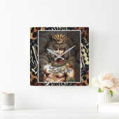 民族 スクエア壁時計 (ホーム)