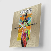 民族 スクエア壁時計 (傾斜)