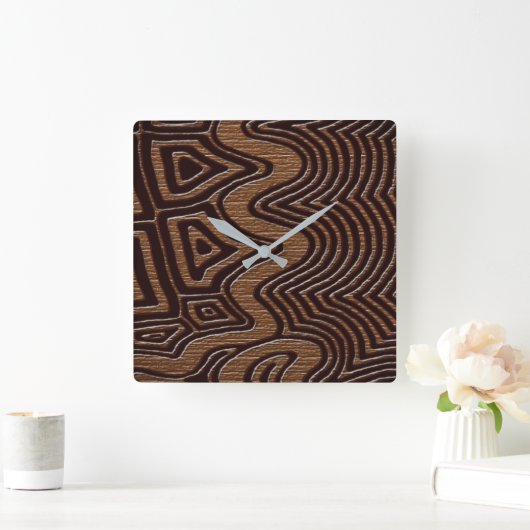 民族 スクエア壁時計 (ホーム)