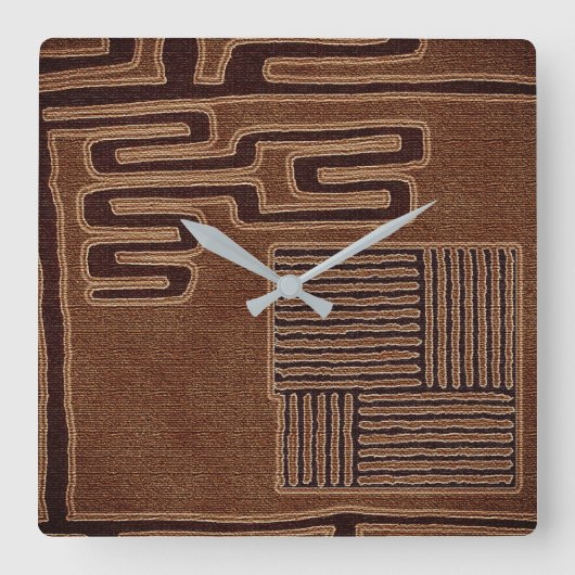 民族 スクエア壁時計 (正面)