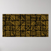 民族tにおけるアフリカの衝突ヴィンテージのシームレスなパターン ポスター (正面)