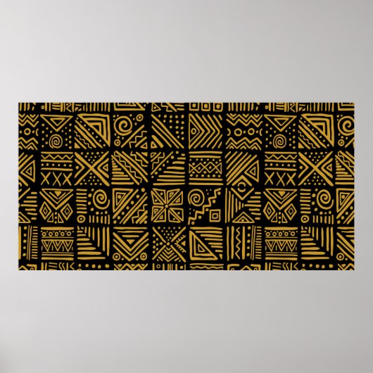 民族tにおけるアフリカの衝突ヴィンテージのシームレスなパターン ポスター (正面)