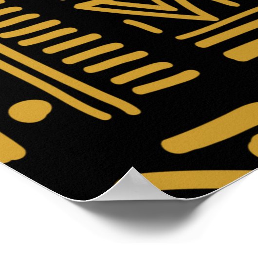 民族tにおけるアフリカの衝突ヴィンテージのシームレスなパターン ポスター (角)