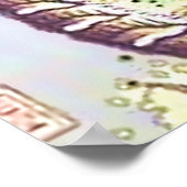 民画虎とウサギとパイプ ポスター (角)