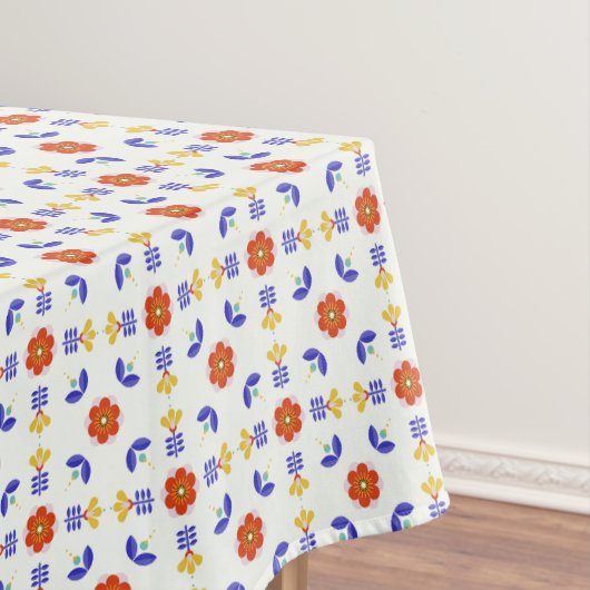 民芸のネオン花の幾何学的なパターン テーブルクロス (インサイチュ)