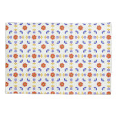 民芸のネオン花の幾何学的なパターン 枕カバー (裏面-左)