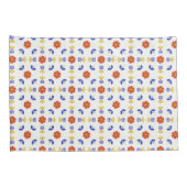 民芸のネオン花の幾何学的なパターン 枕カバー (裏面-右)