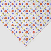 民芸のネオン花の幾何学的なパターン 薄葉紙 (詳細)