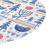 民芸の冬の鳥パターン カッティングボード (角)