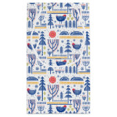 民芸の冬の鳥パターン スモールペーパーバッグ (裏面)