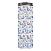 民芸の冬の鳥パターン タンブラー (裏面)