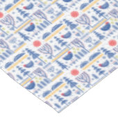 民芸の冬の鳥パターン テーブルクロス (アングル)