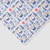 民芸の冬の鳥パターン 薄葉紙 (詳細)