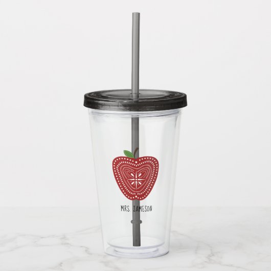 民芸の刺激を受けたなAppleのパーソナライズな先生 アクリルタンブラー (正面)
