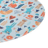 民芸の森林動物パターン カッティングボード (角)