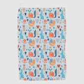 民芸の森林動物パターン ゴルフタオル (正面)