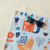 民芸の森林動物パターン ビーチタオル (インサイチュ)