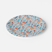 民芸の森林動物パターン ペーパープレート (アングル)