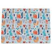 民芸の森林動物パターン ラージペーパーバッグ (正面)