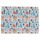 民芸の森林動物パターン ラージペーパーバッグ (裏面)