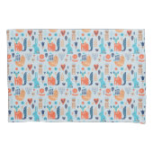 民芸の森林動物パターン 枕カバー (正面左)