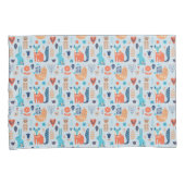 民芸の森林動物パターン 枕カバー (正面右)