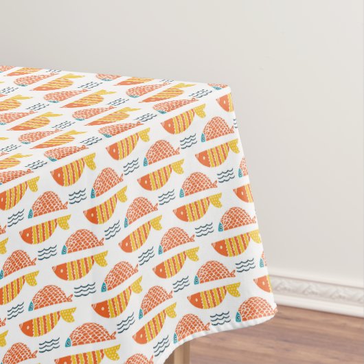 民芸の水泳の魚パターン テーブルクロス (インサイチュ)