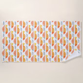 民芸の水泳の魚パターン ビーチタオル (正面)