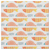 民芸の水泳の魚パターン ファブリック (クローズアップ)