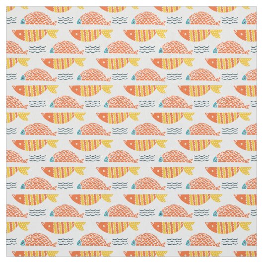 民芸の水泳の魚パターン ファブリック (見本)