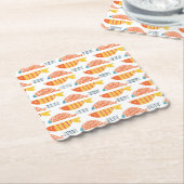 民芸の水泳の魚パターン ペーパーコースター (アングル)