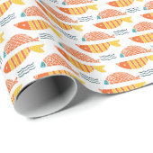 民芸の水泳の魚パターン ラッピングペーパー (ロールコーナー)