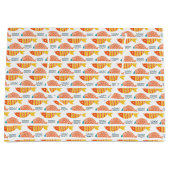 民芸の水泳の魚パターン ラージペーパーバッグ (正面)