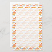 民芸の水泳の魚パターン 便箋 (正面/裏面)