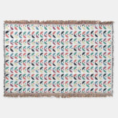 民芸の花の幾何学的なパターン スローブランケット (正面)